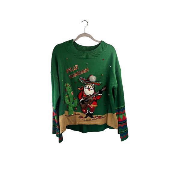 Holiday Time Womens Green Ugly Sweater Size Large - Picture 1 of 6